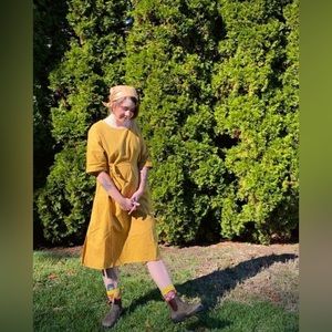 NWT Grae Cove Linen Dress Mustard XXL 12 14 16